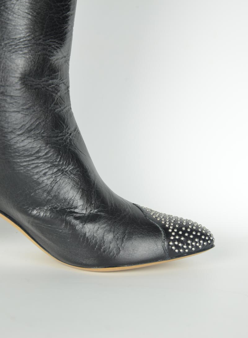 Isabel Marant Black leather boots with studs - N. 37