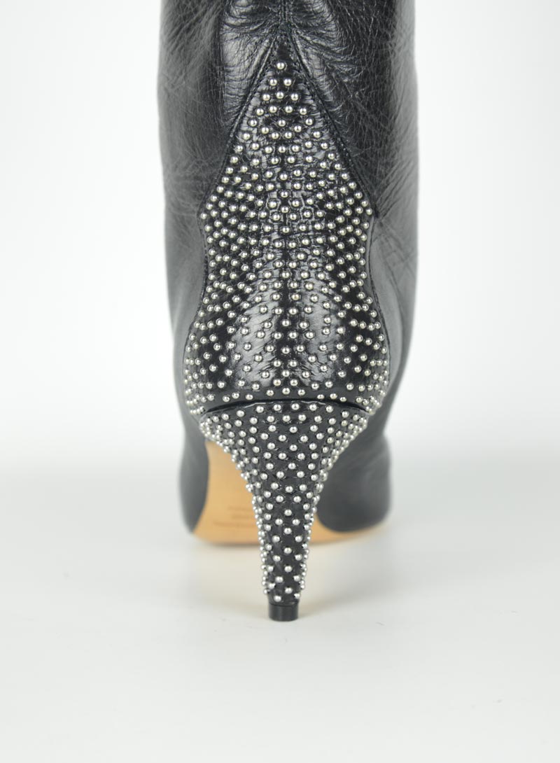 Isabel Marant Black leather boots with studs - N. 37