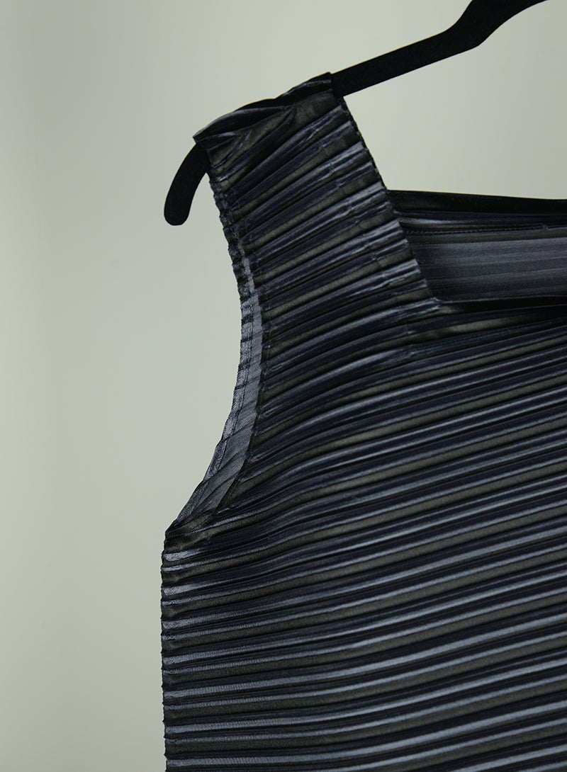 Issey Miyake Pleats Please Abito plissé nero - Tg. 46