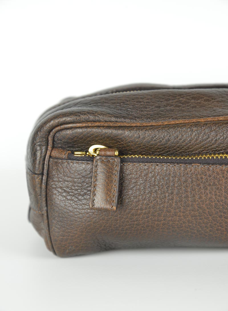 Prada Beauty Case in pelle marrone