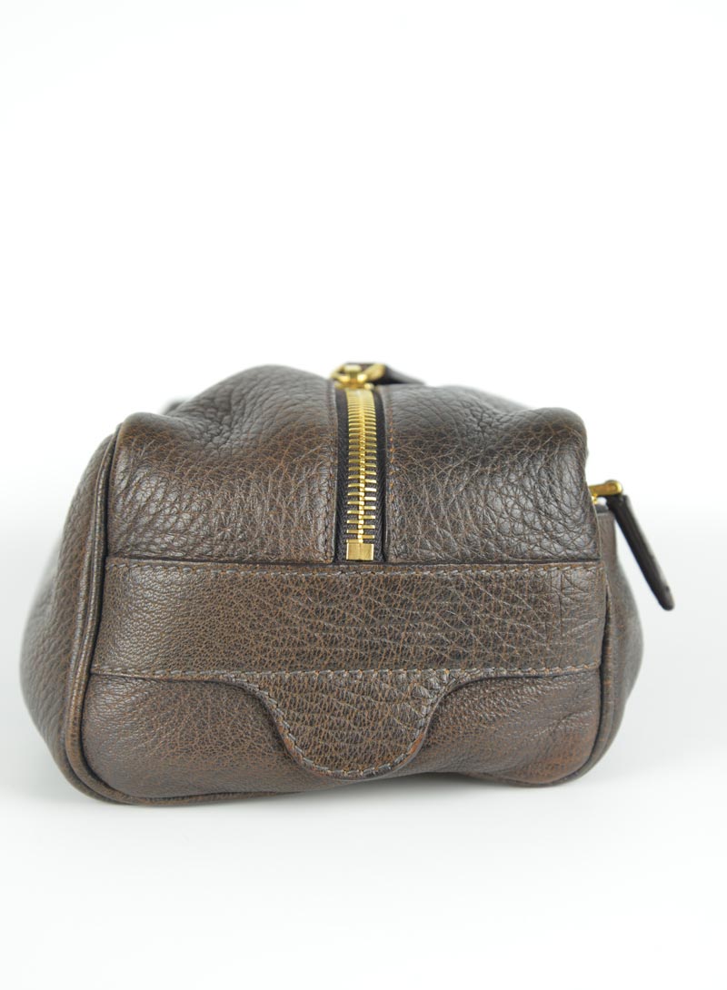 Prada Beauty Case in pelle marrone
