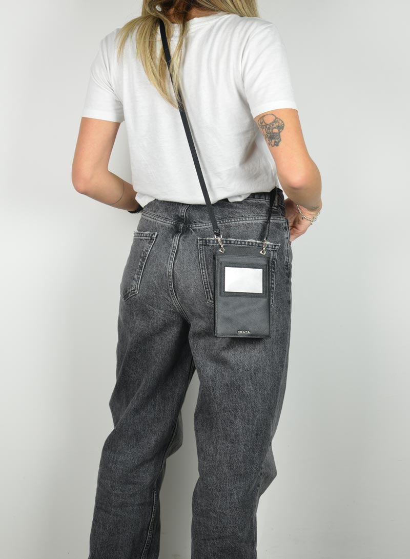 Prada Cell phone holder shoulder bag in saffiano leather