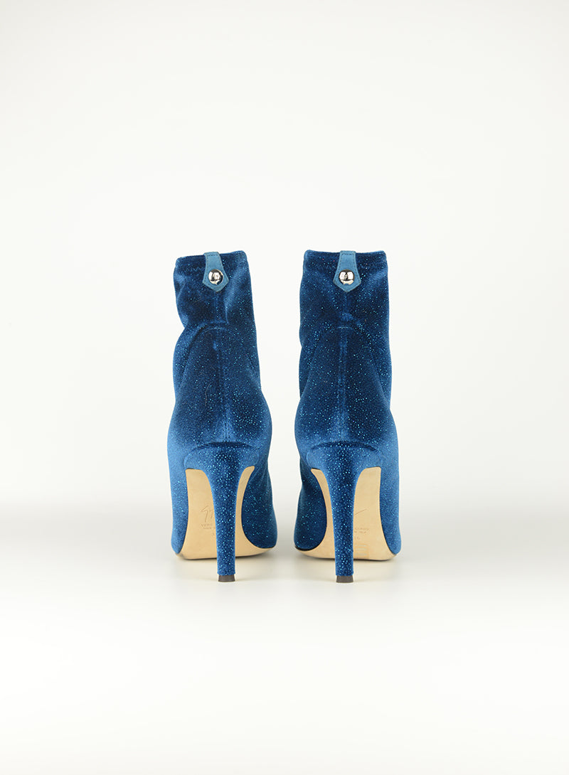 Zanotti Petrol blue lurex ankle boots - N. 36