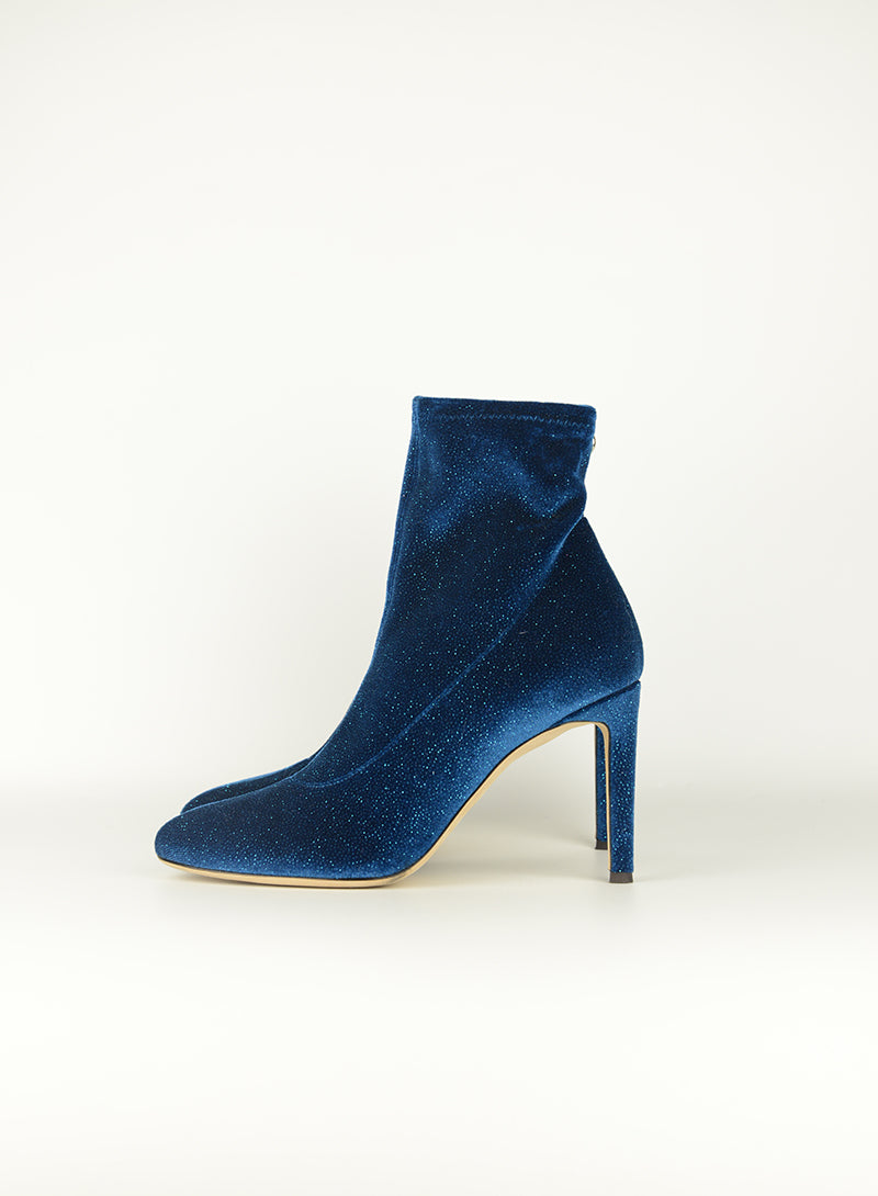 Zanotti Petrol blue lurex ankle boots - N. 36