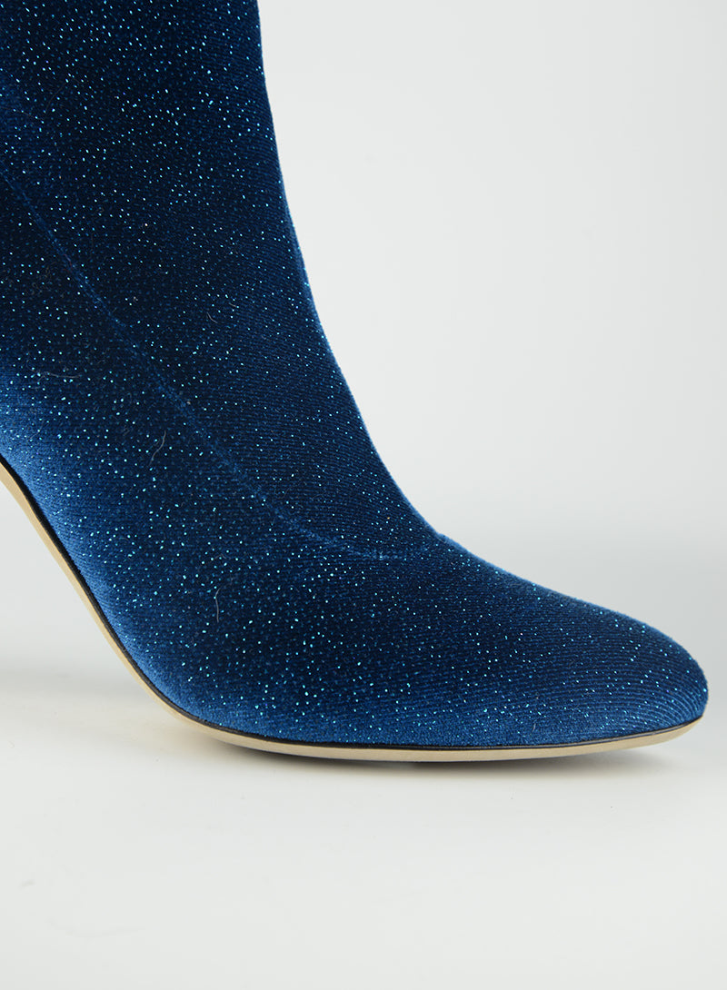 Zanotti Petrol blue lurex ankle boots - N. 36