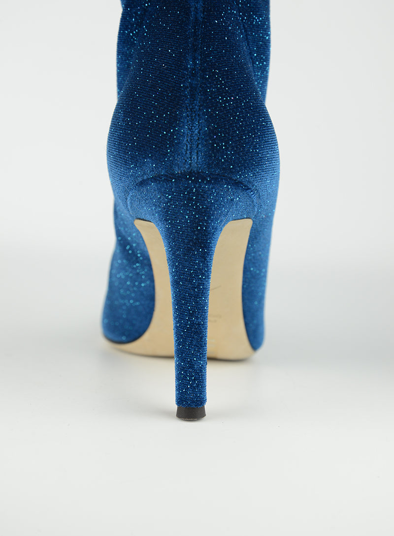 Zanotti Petrol blue lurex ankle boots - N. 36