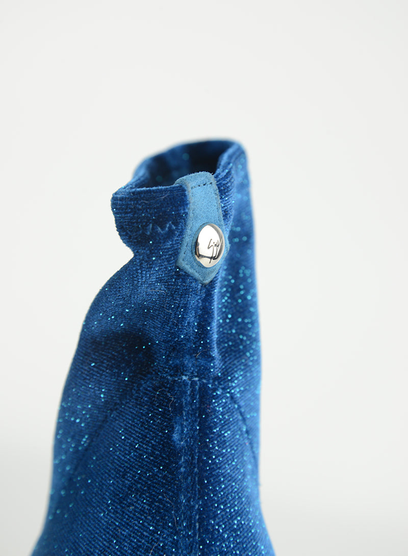 Zanotti Petrol blue lurex ankle boots - N. 36
