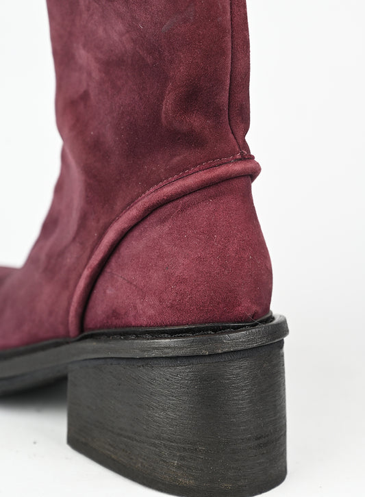 Ann Demeulemeester Stivaletti in suede bordeaux - N. 39