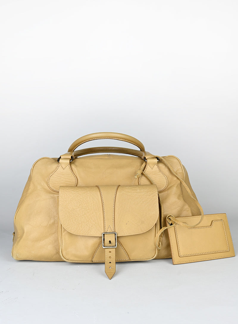 Balenciaga Borsa a bauletto in pelle beige
