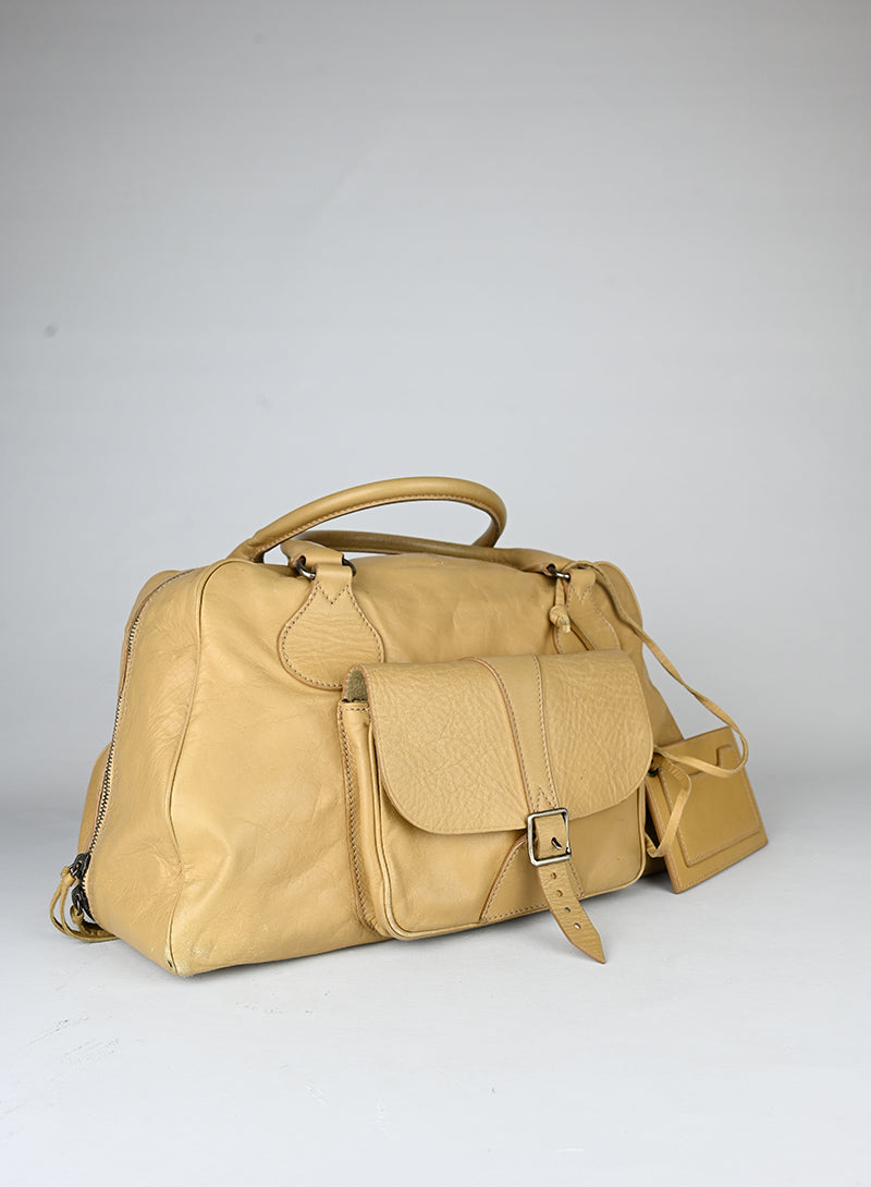 Balenciaga Borsa a bauletto in pelle beige