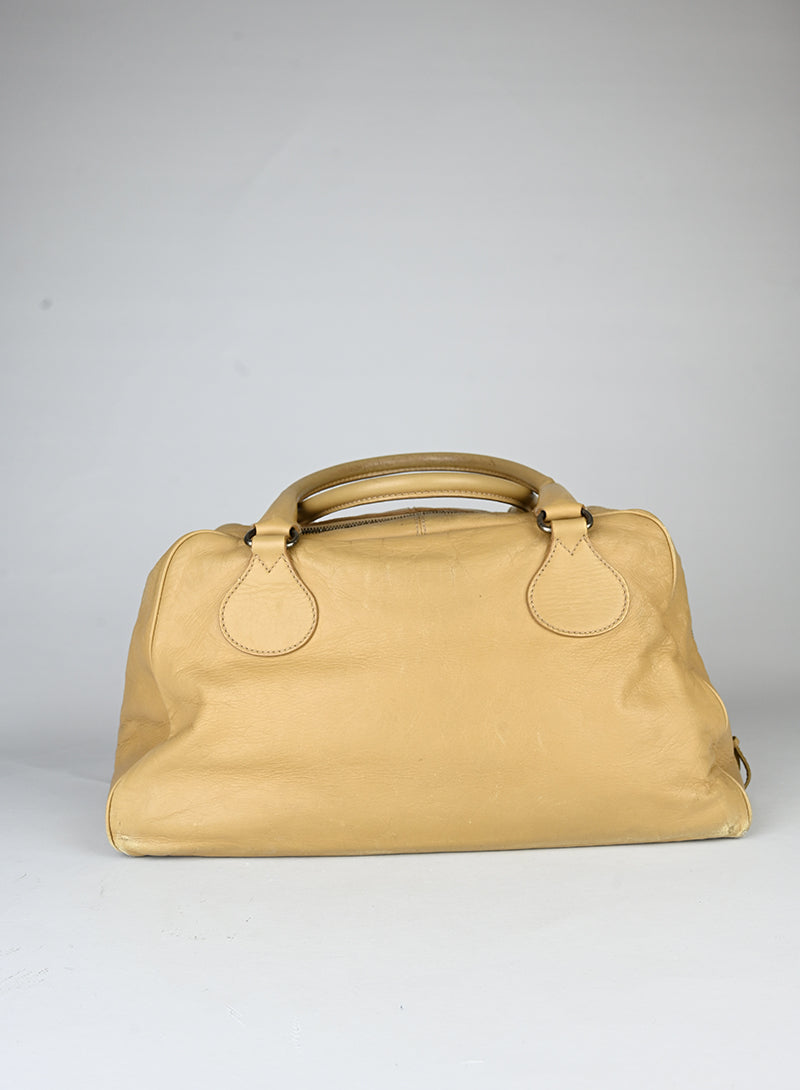 Balenciaga Borsa a bauletto in pelle beige