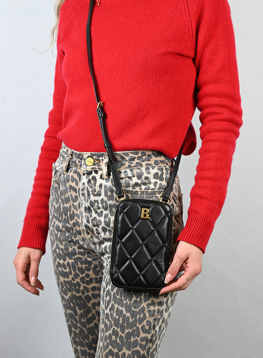 Balenciaga Portacellulare in pelle nero