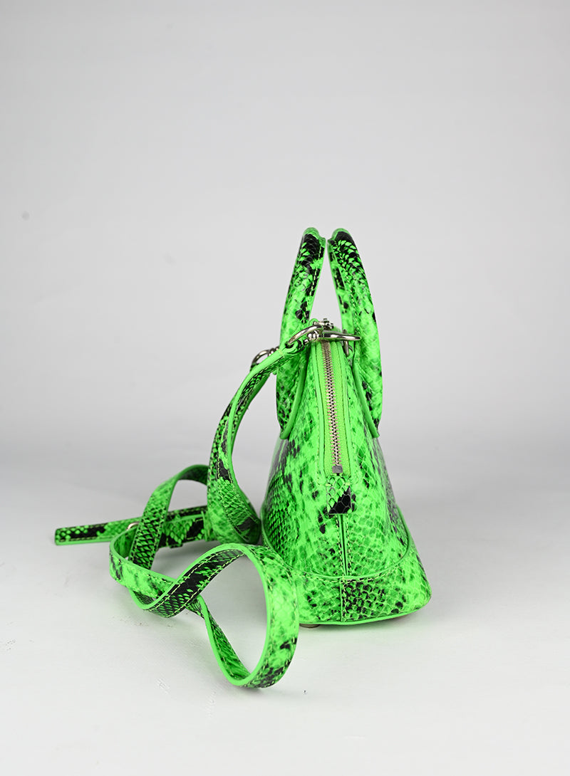Balenciaga Borsa Ville XXS in pelle verde fluo