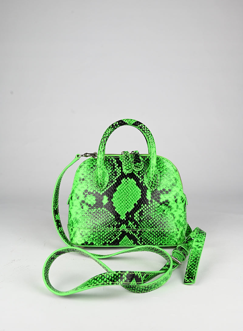 Balenciaga Borsa Ville XXS in pelle verde fluo