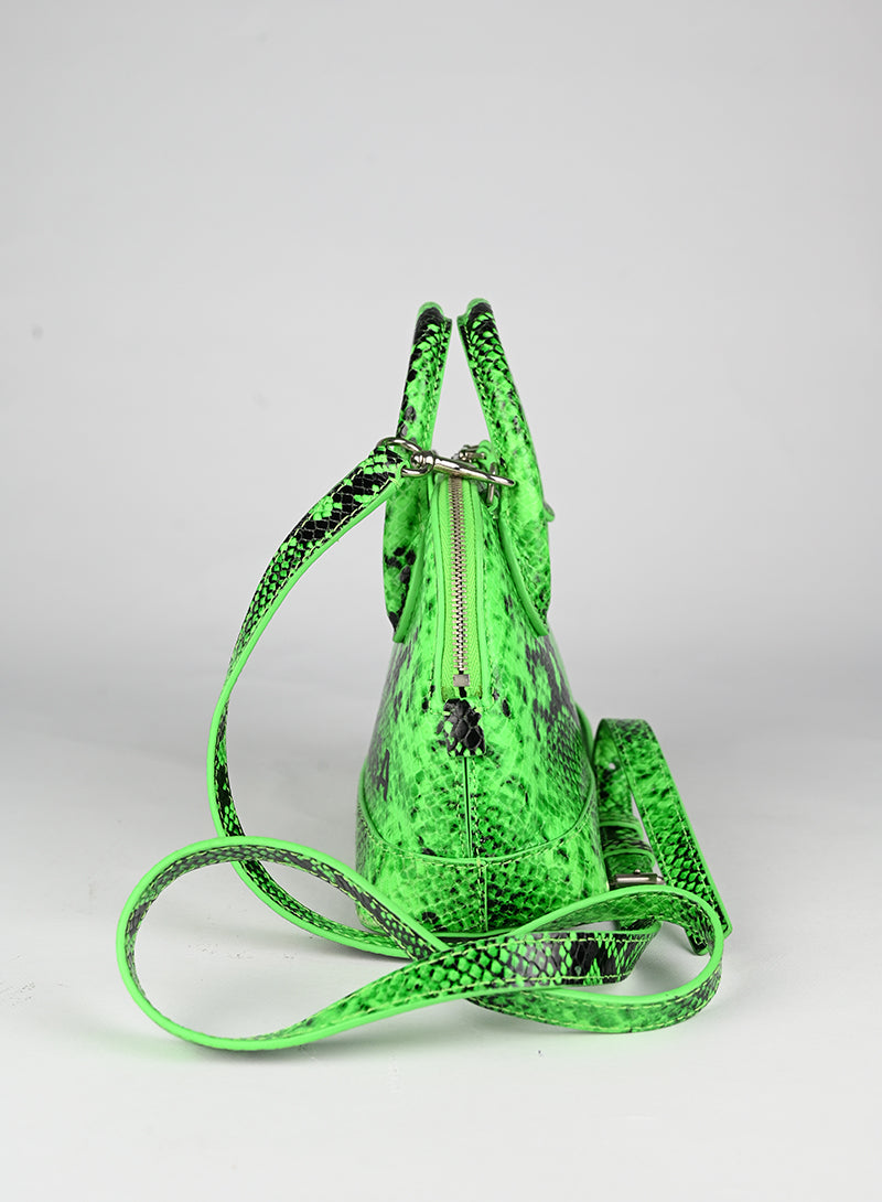Balenciaga Borsa Ville XXS in pelle verde fluo