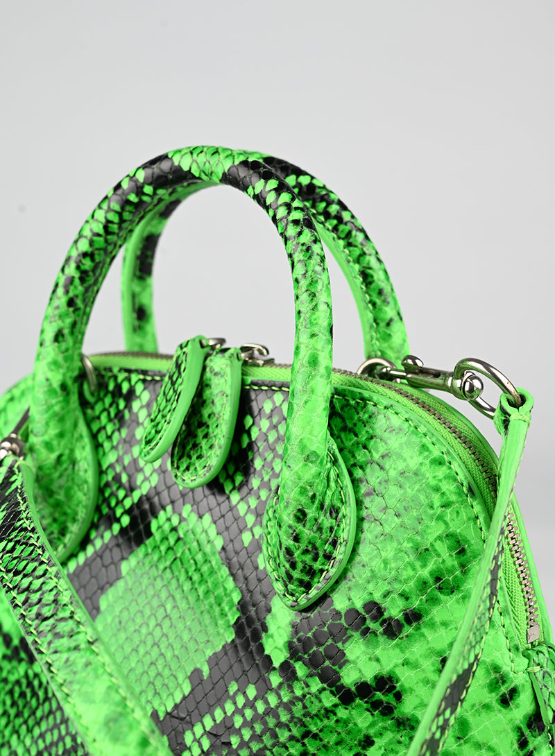 Balenciaga Borsa Ville XXS in pelle verde fluo