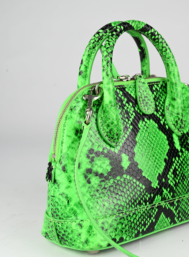 Balenciaga Borsa Ville XXS in pelle verde fluo