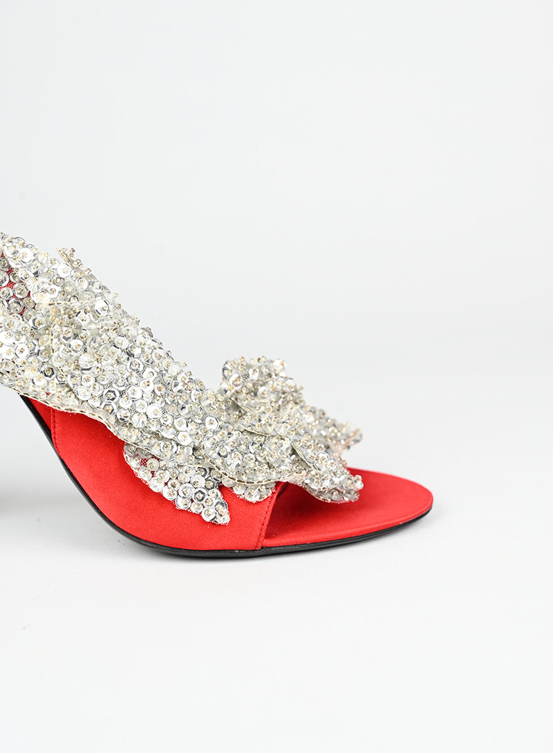 Balenciaga Sandali rossi con paillettes - N. 39