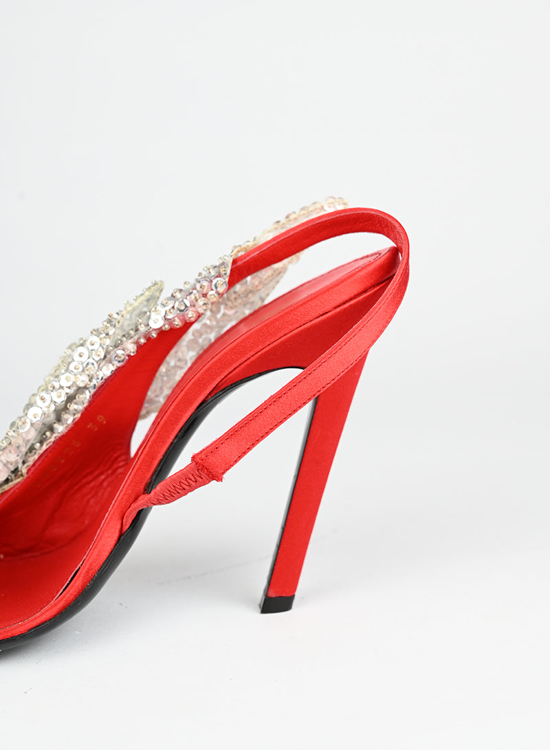 Balenciaga Sandali rossi con paillettes - N. 39