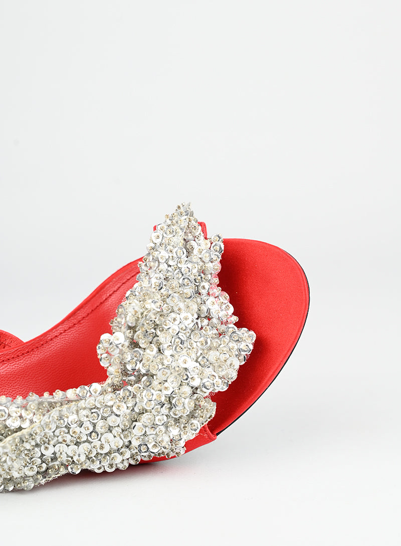 Balenciaga Sandali rossi con paillettes - N. 39