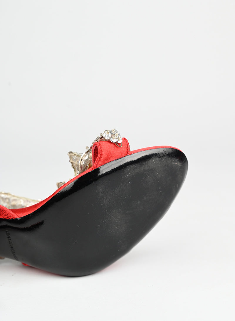 Balenciaga Sandali rossi con paillettes - N. 39