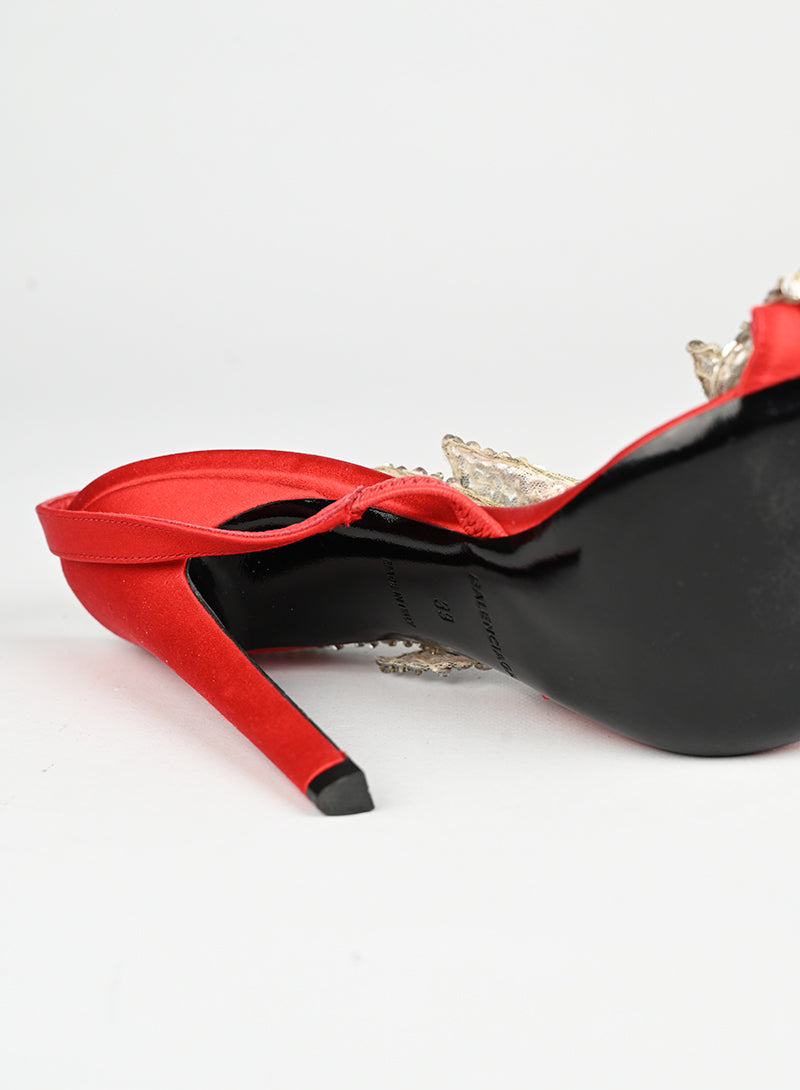 Balenciaga Sandali rossi con paillettes - N. 39