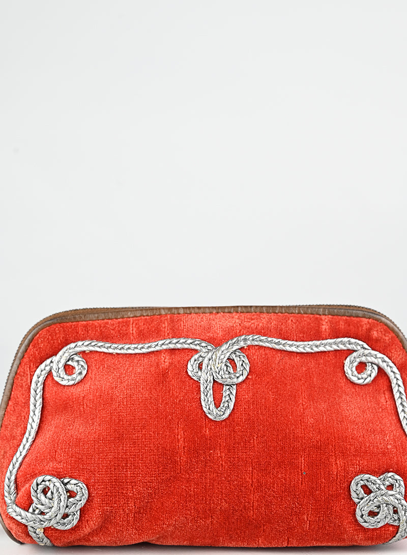 Bottega Veneta Beauty Case in velluto rosso