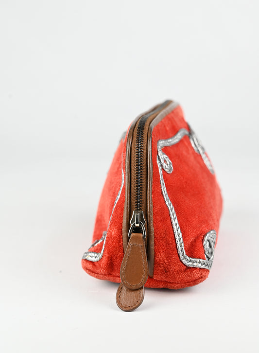 Bottega Veneta Beauty Case in velluto rosso