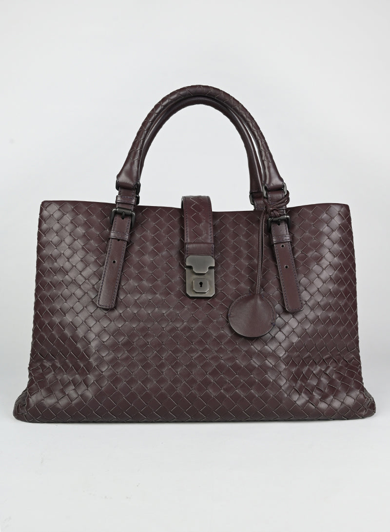 Bottega Veneta Borsa Roma in pelle burgundy