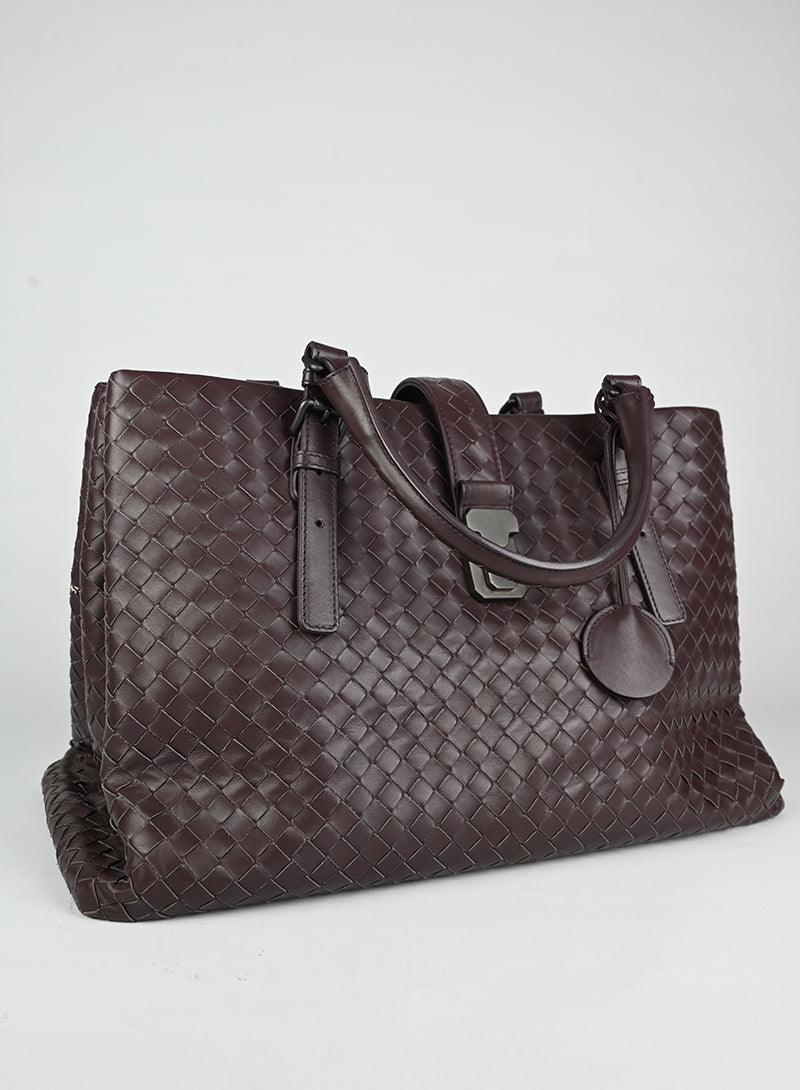 Bottega Veneta Borsa Roma in pelle burgundy