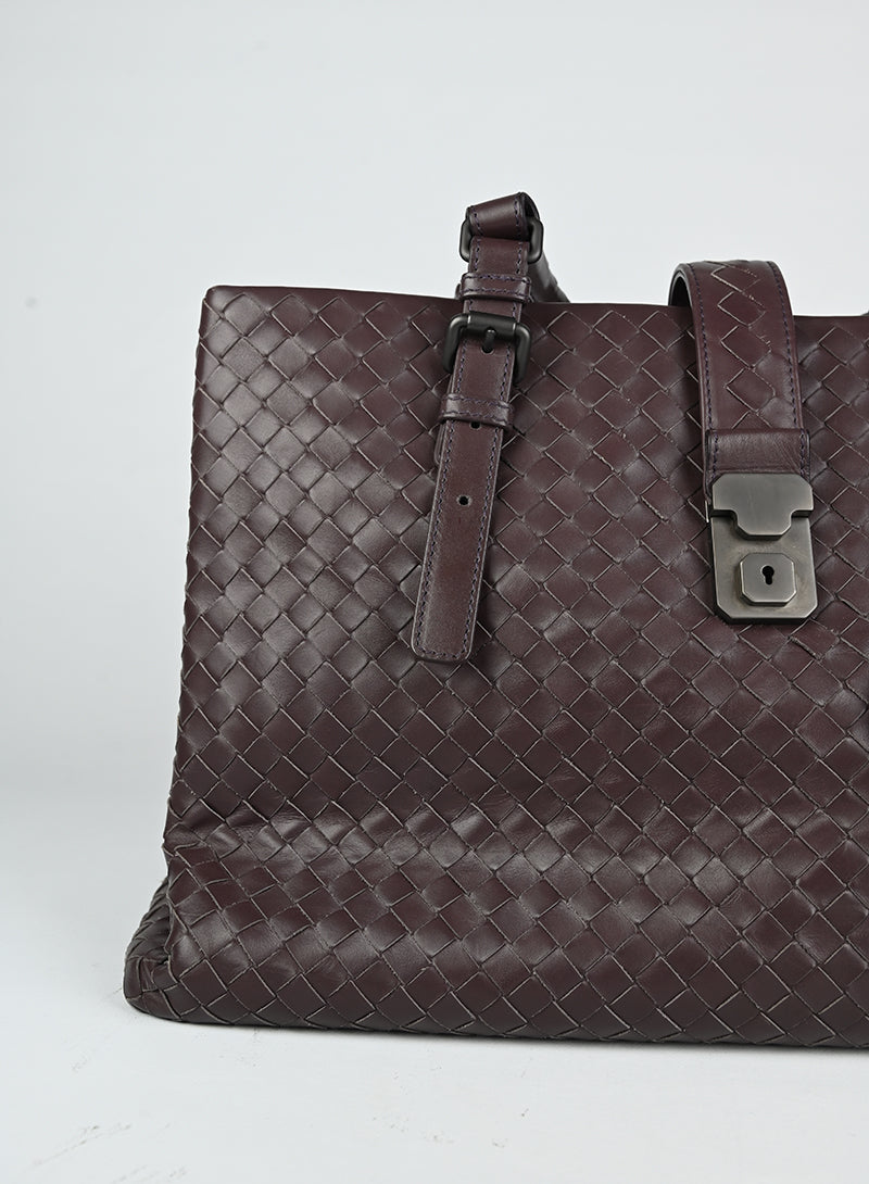 Bottega Veneta Borsa Roma in pelle burgundy