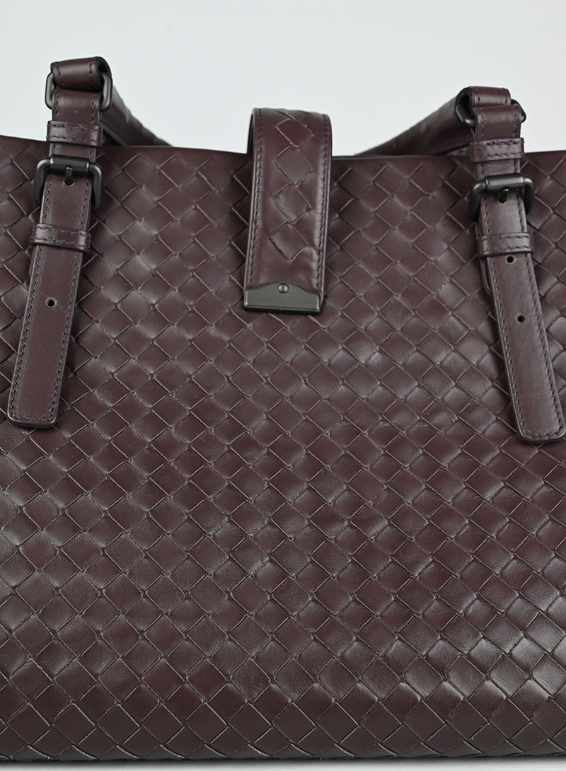Bottega Veneta Borsa Roma in pelle burgundy