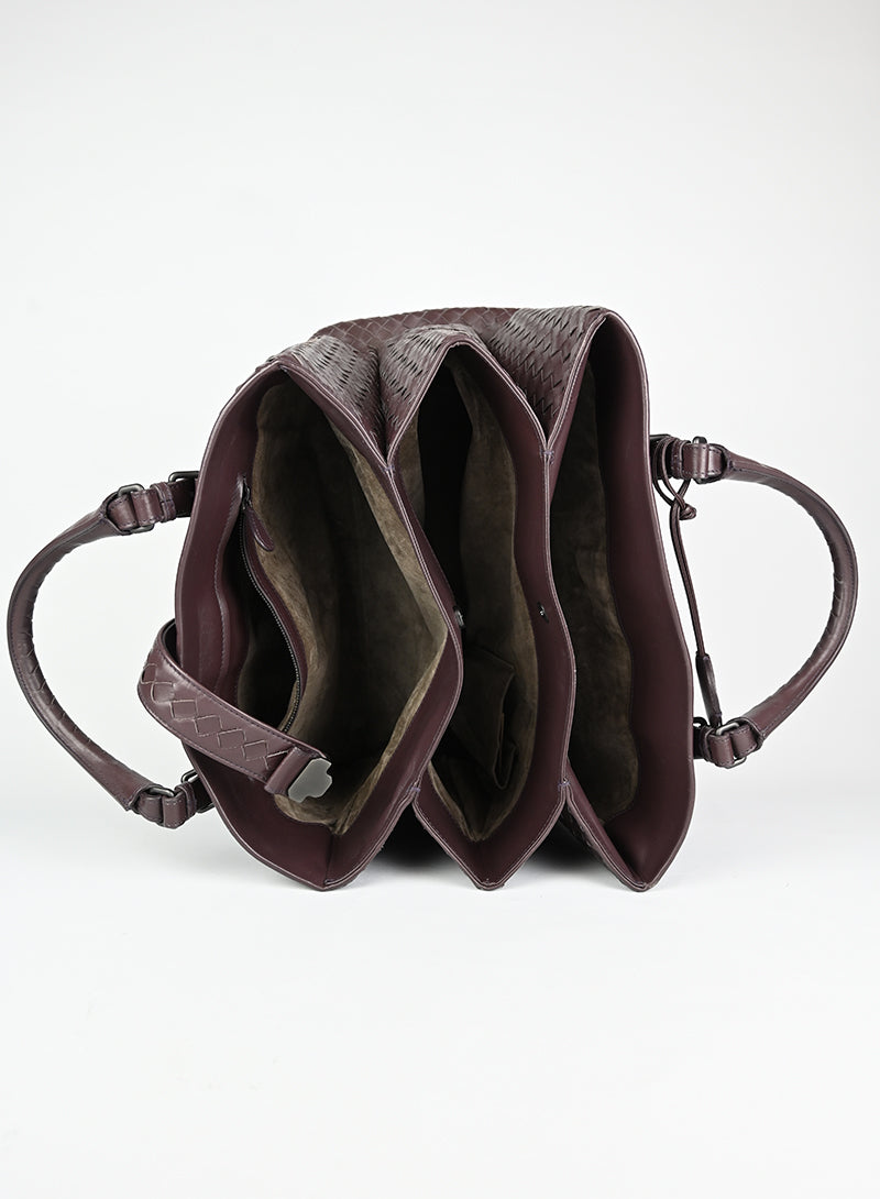 Bottega Veneta Borsa Roma in pelle burgundy