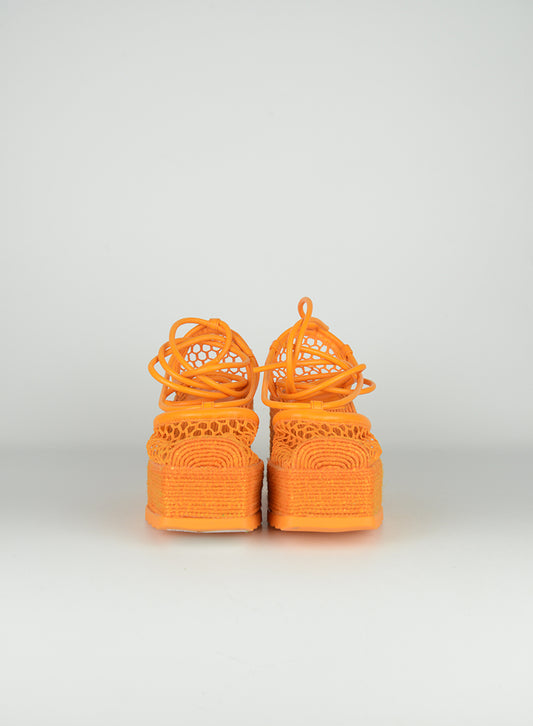 Bottega Veneta Zeppe in rete arancio - N. 36