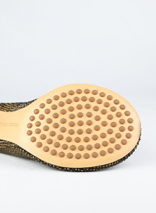 Bottega Veneta Sandali Sabot marroni con strass - N. 39