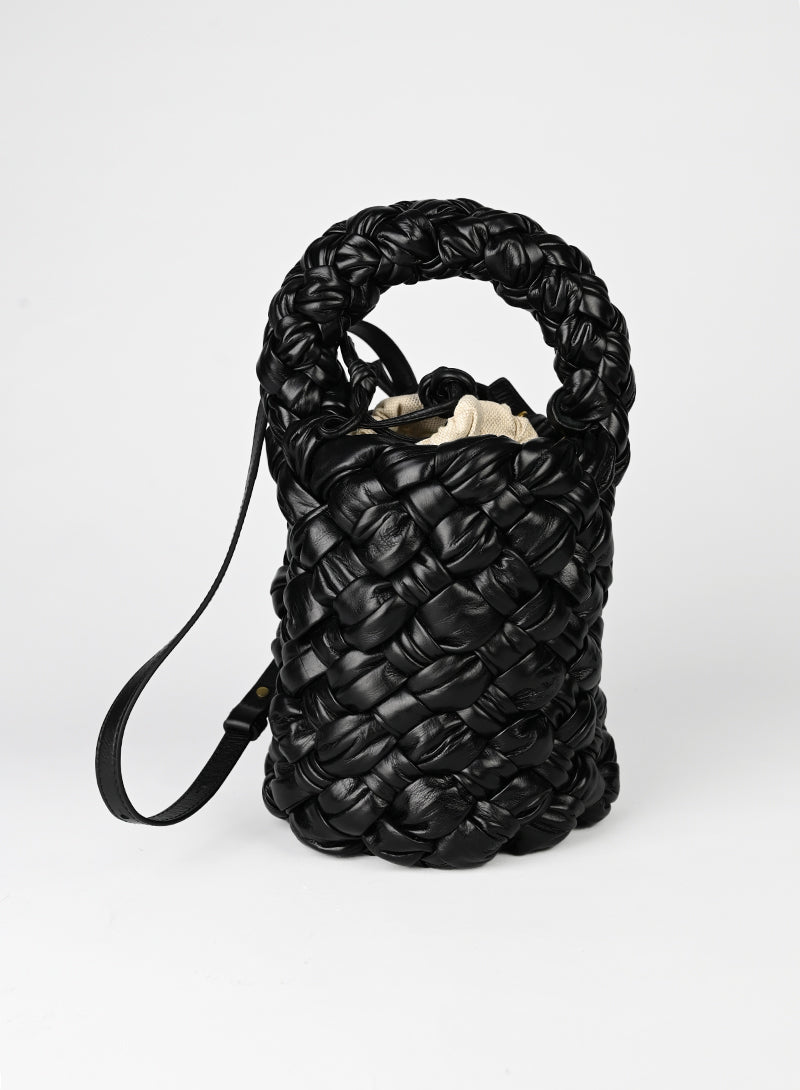 Bottega Veneta Kalimero Bucket in pelle nera