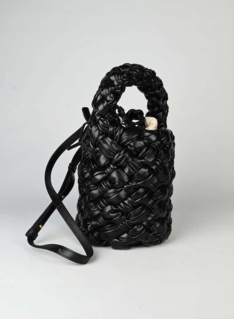 Bottega Veneta Kalimero Bucket in pelle nera