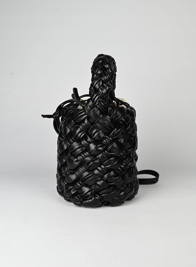 Bottega Veneta Kalimero Bucket in pelle nera