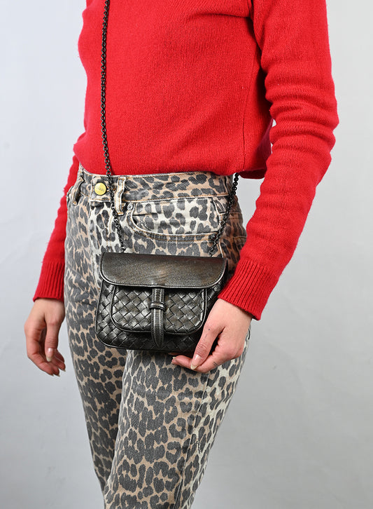 Bottega Veneta Borsa in pelle argento