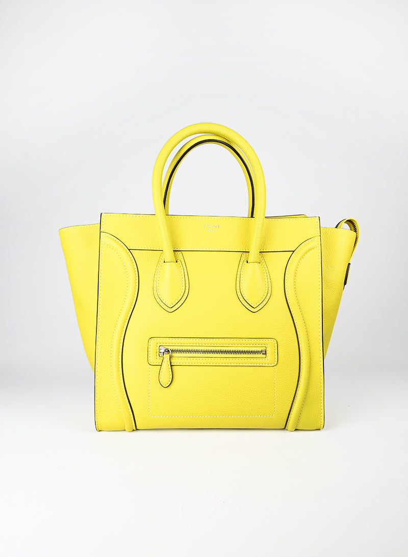Celine Borsa Luggage grande in pelle gialla