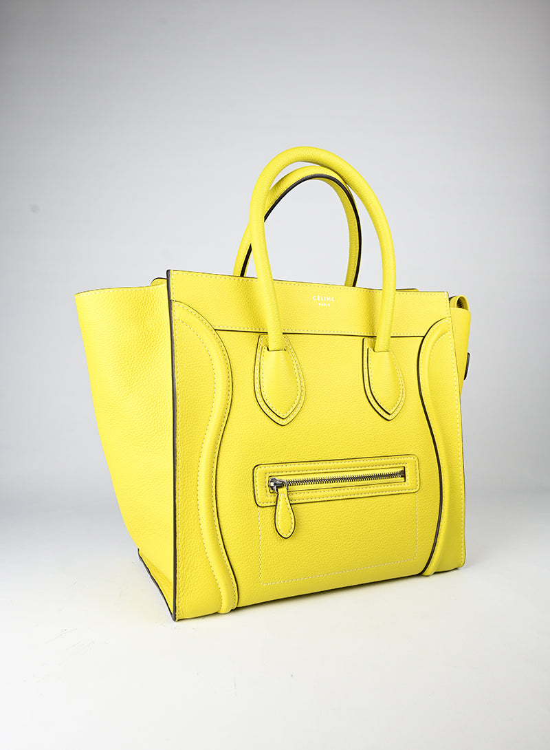 Celine Borsa Luggage grande in pelle gialla