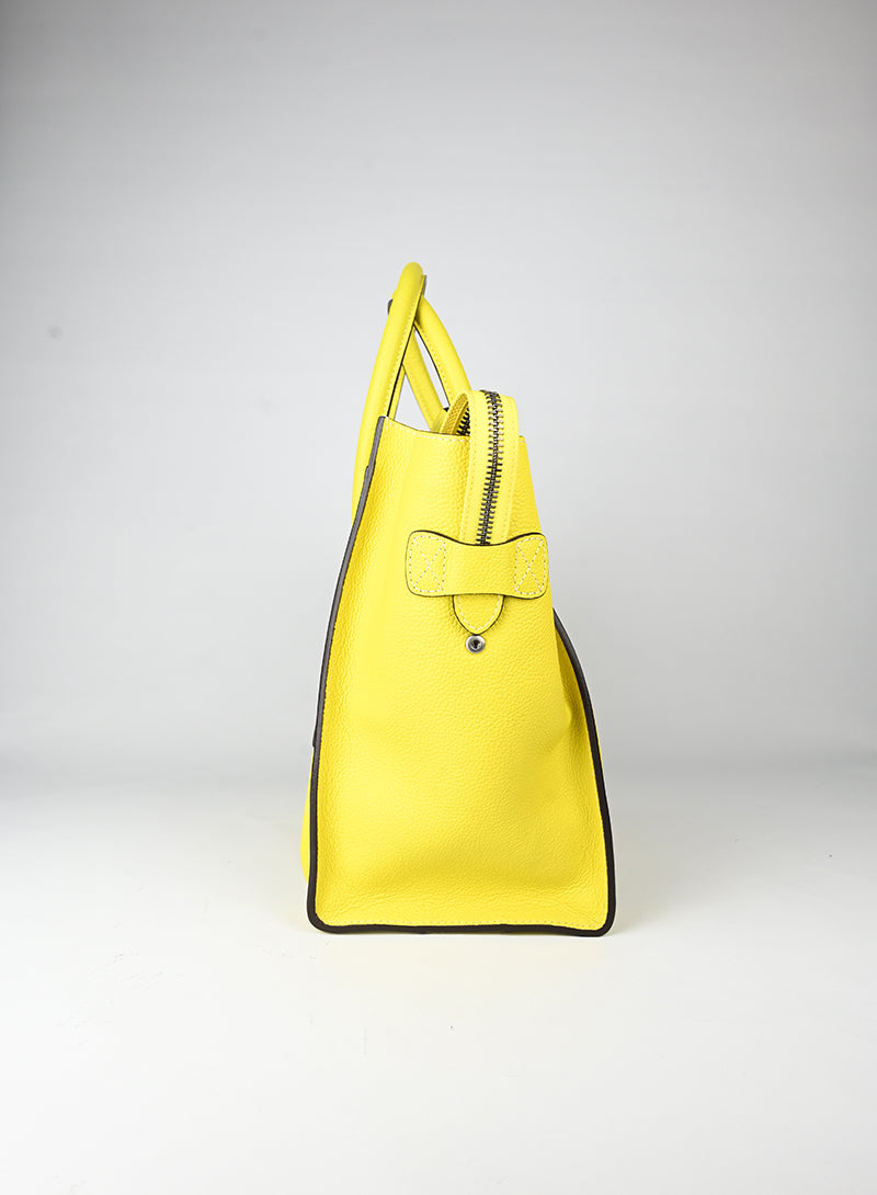 Celine Borsa Luggage grande in pelle gialla