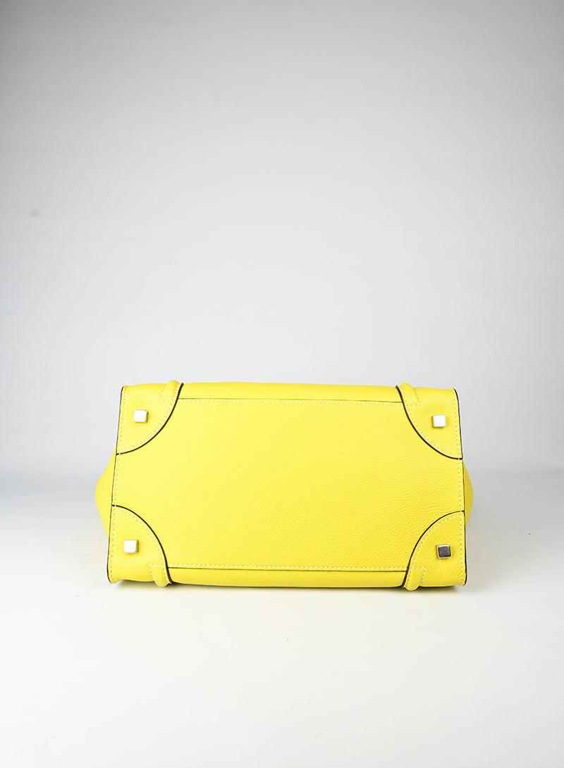 Celine Borsa Luggage grande in pelle gialla