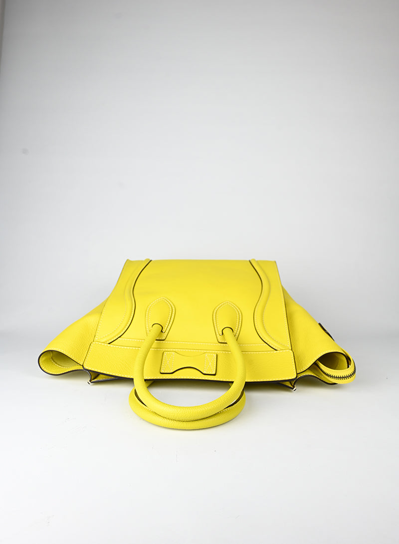 Celine Borsa Luggage grande in pelle gialla