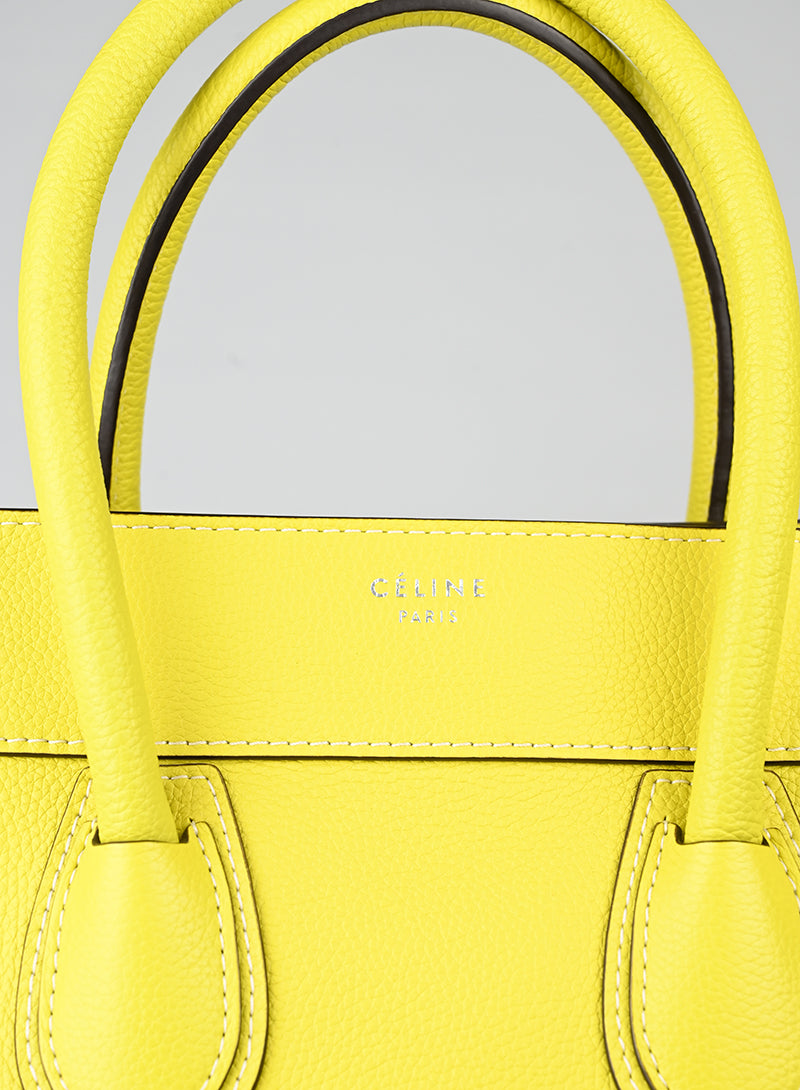 Celine Borsa Luggage grande in pelle gialla