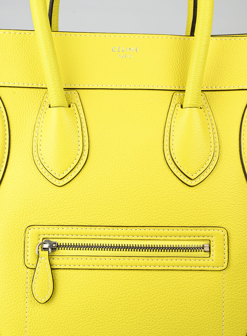 Celine Borsa Luggage grande in pelle gialla