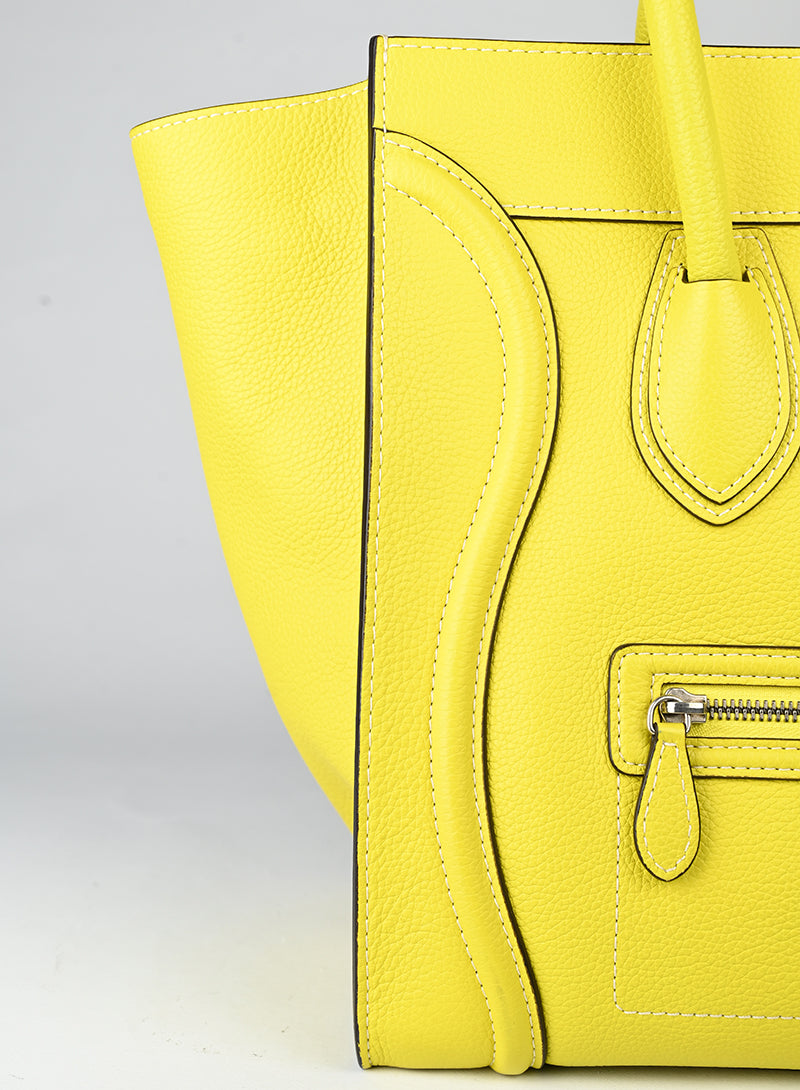 Celine Borsa Luggage grande in pelle gialla