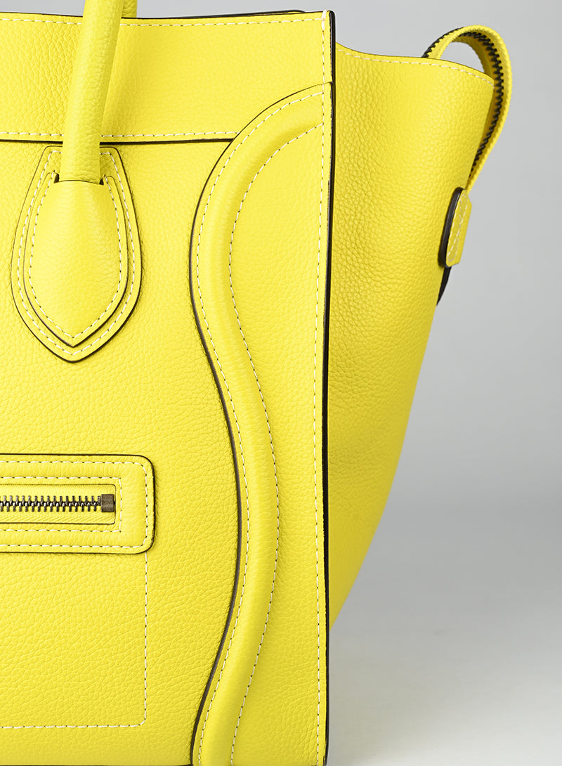 Celine Borsa Luggage grande in pelle gialla
