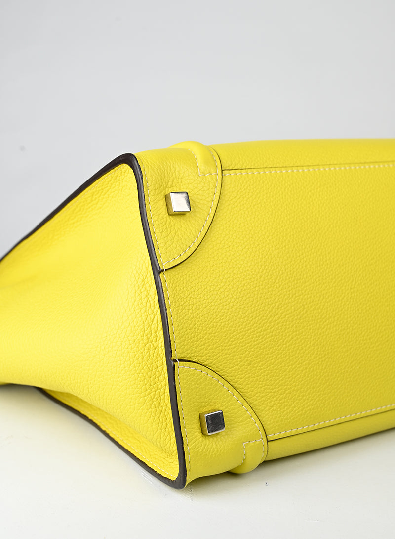 Celine Borsa Luggage grande in pelle gialla