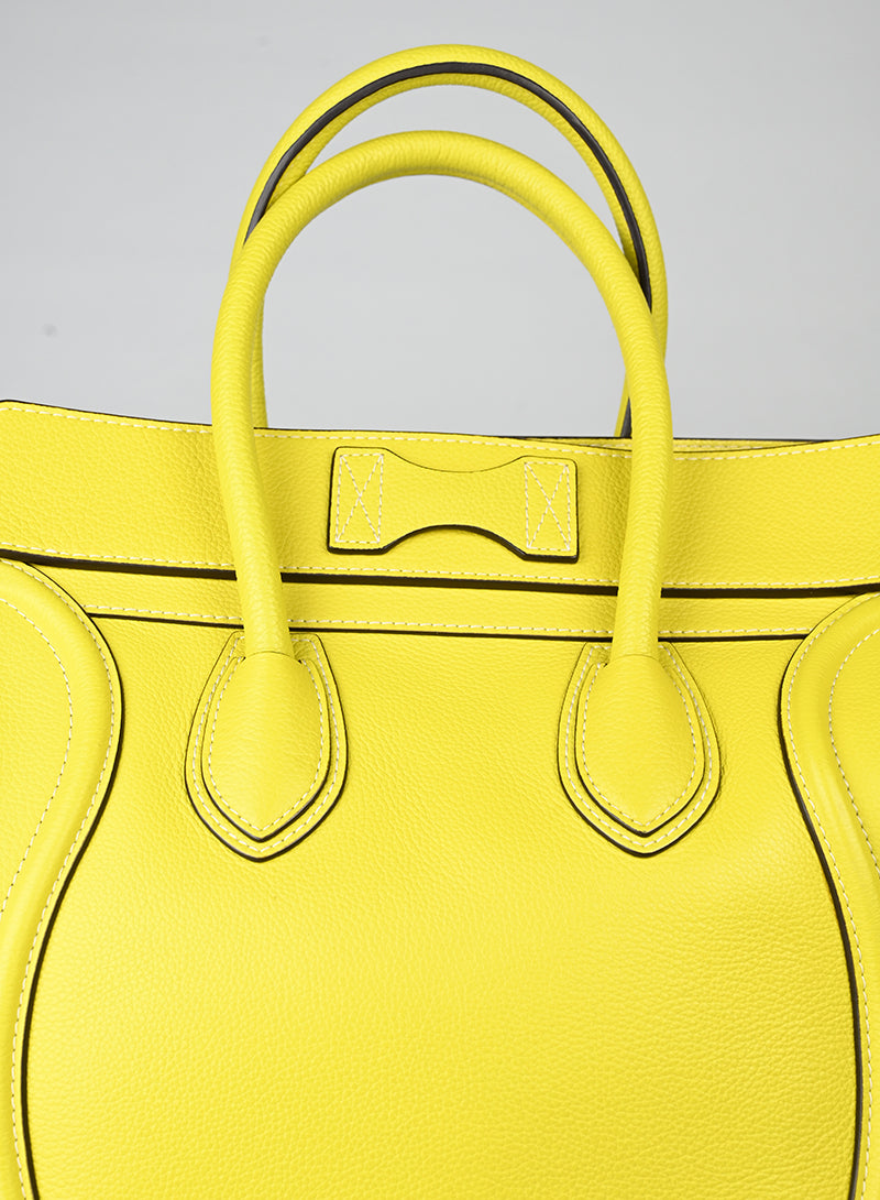 Celine Borsa Luggage grande in pelle gialla